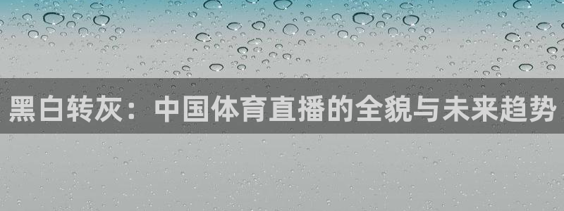 黑白转灰：中国体育直播的全貌与未来趋势